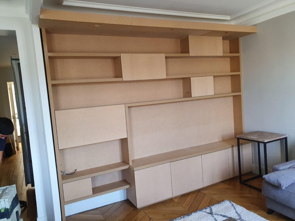 Meuble de salon sur mesure réalisé par MV92 Concept